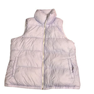 Old Navy Womens Puffer Vest Purple Zipper Up Pockets Mock Neck Fleece Lined XL